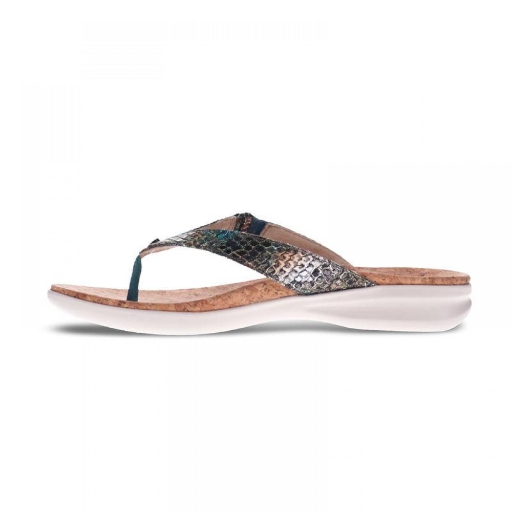 Revere Napoli Flip Flop - Women's - Peacock Python - Side 2