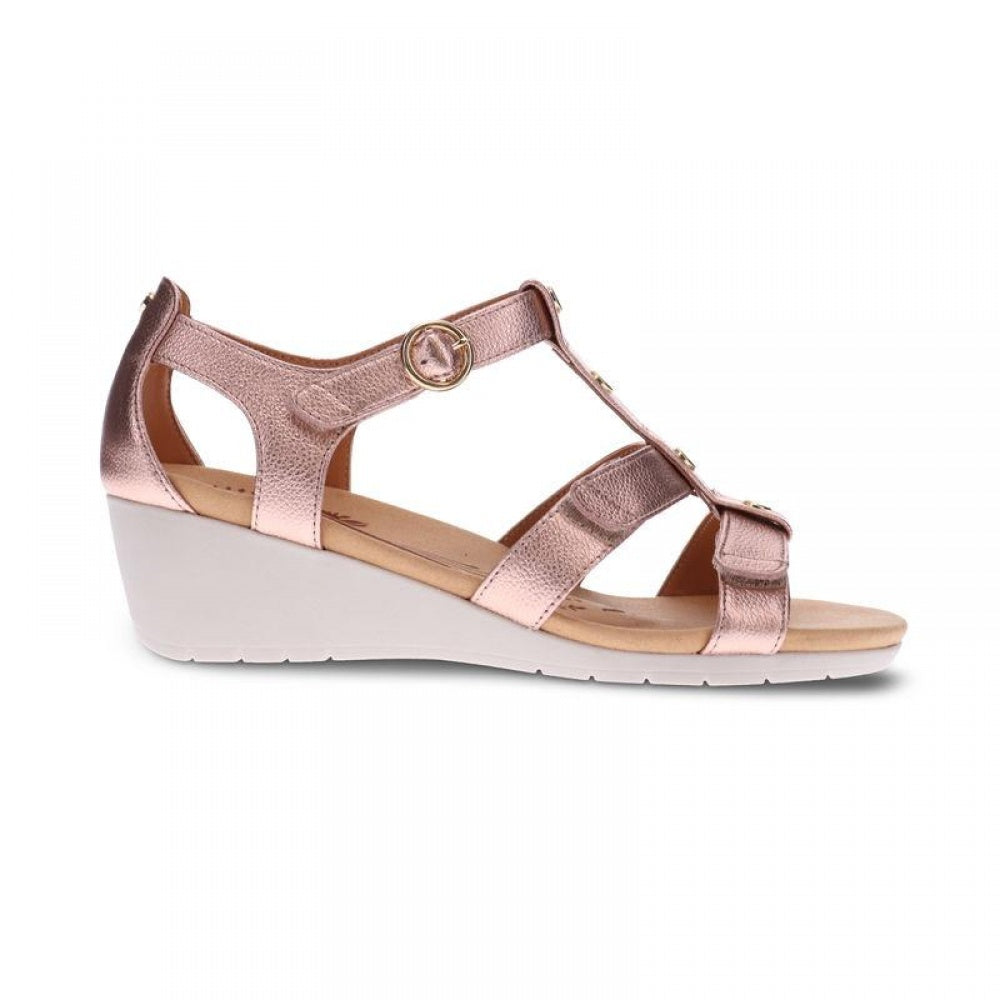 Revere Nassau Closed Heel Wedge - Women's - Rose - Side
