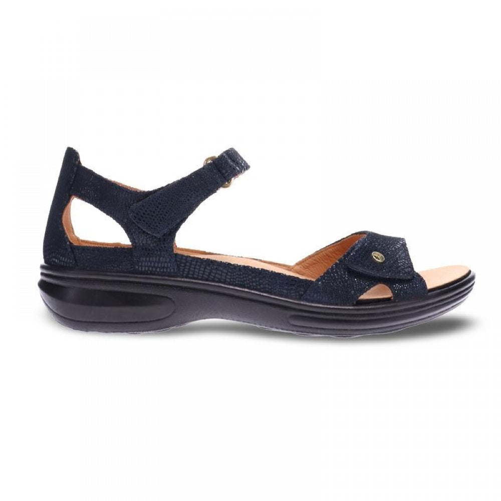 Revere Portofino Closed Heel Sandal - Women's - Navy Lizard - Side