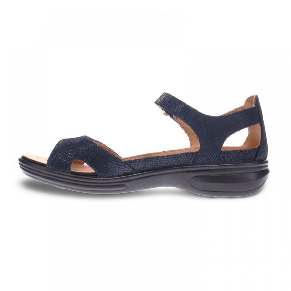Revere Portofino Closed Heel Sandal - Women's - Navy Lizard - Side 2