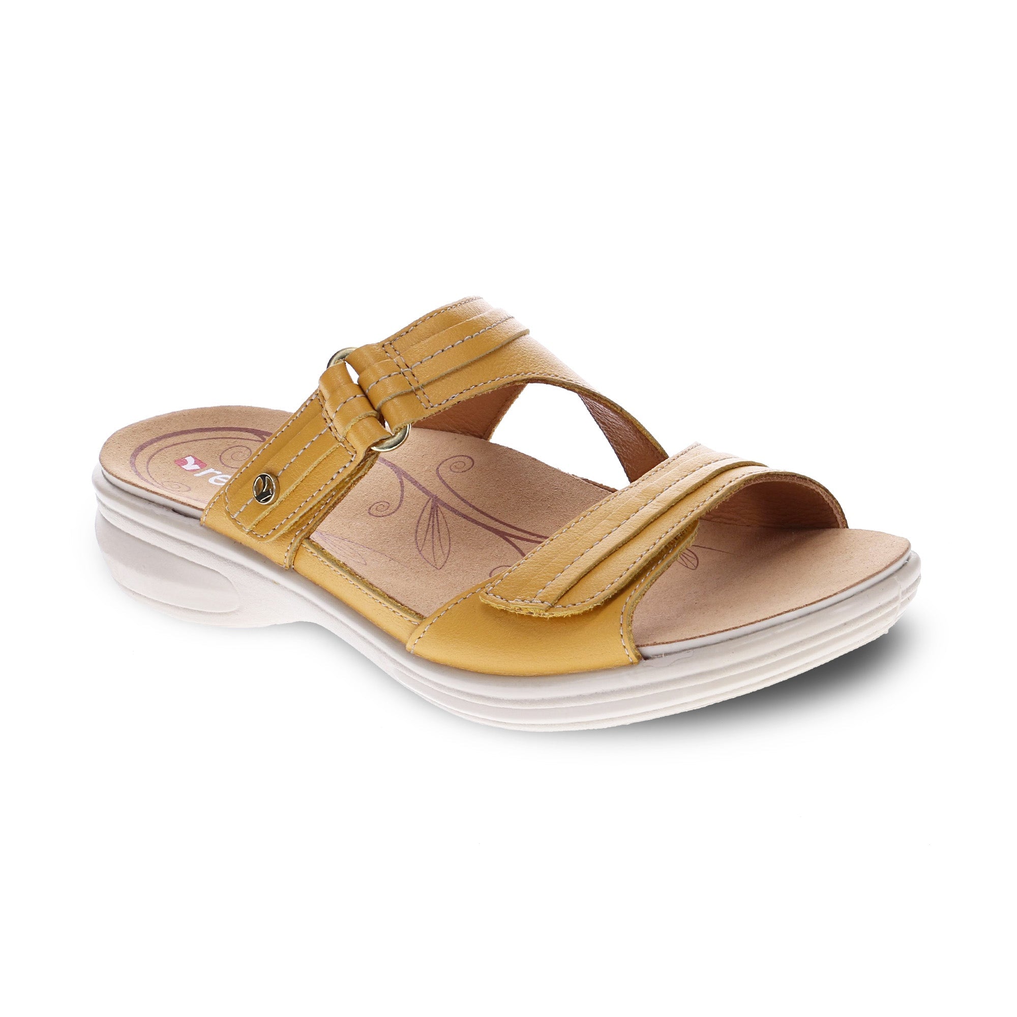 Revere Rio Slide Sandal - Women's - Mustard - Angle
