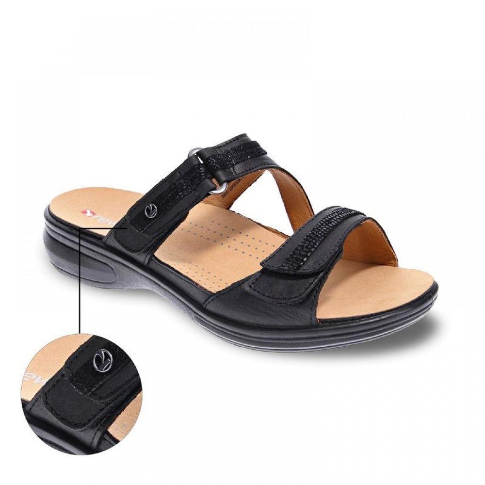 Revere Rio - Women's Adjustable Slide - sandal Onyx/Black Lizard
