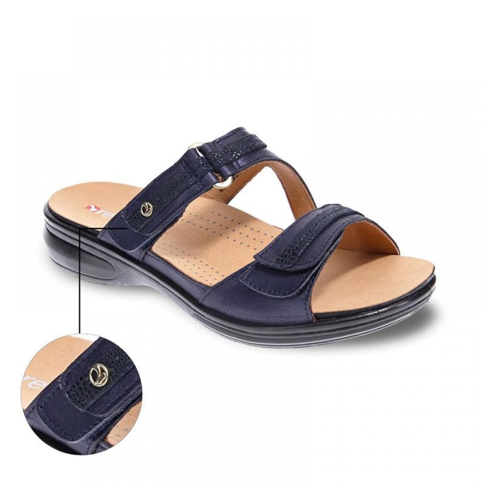 Revere Rio - Women's Adjustable Slide - sandal Navy Lizard