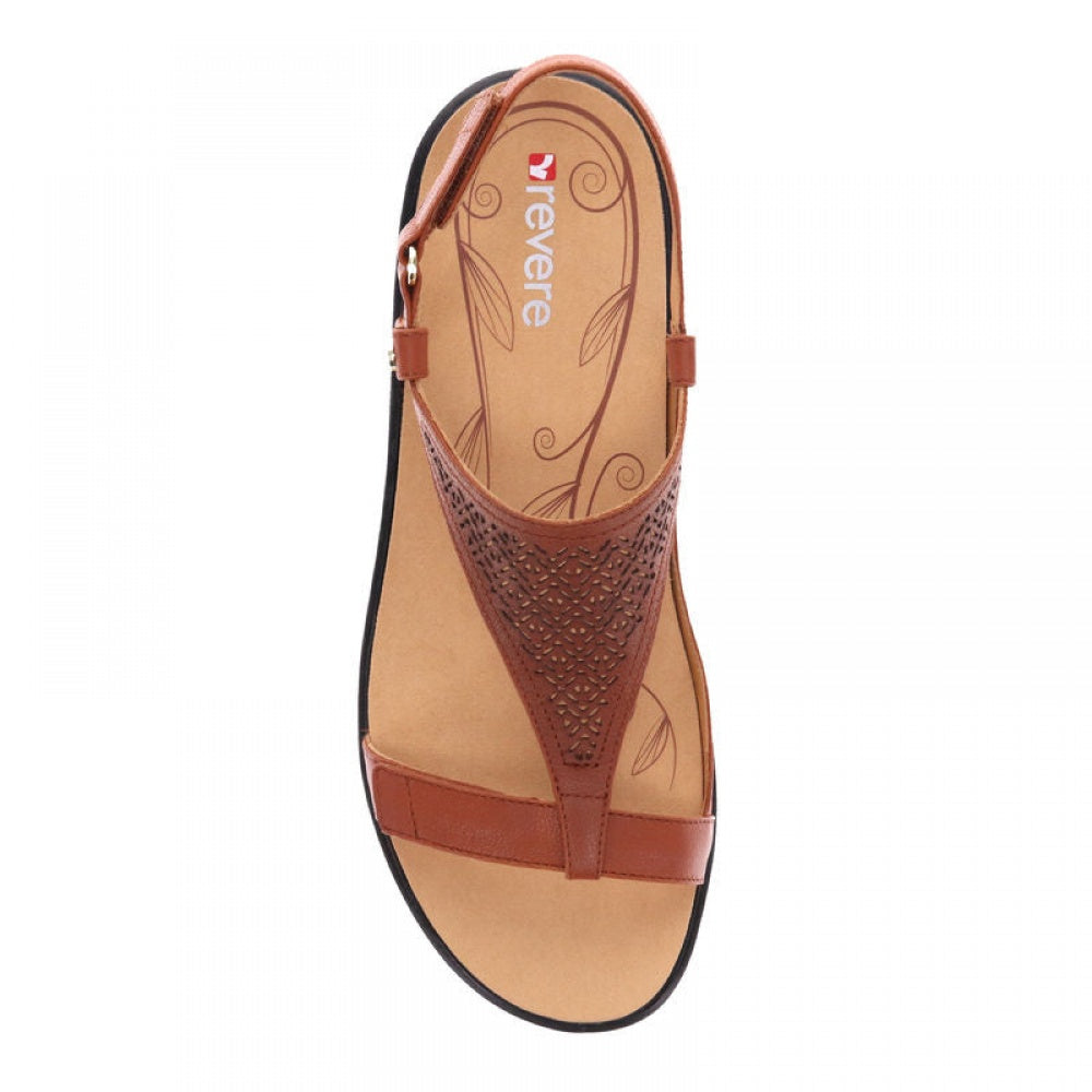 Revere Santa Fe Back Back Strap Sandals - Women's - Cognac - Overhead