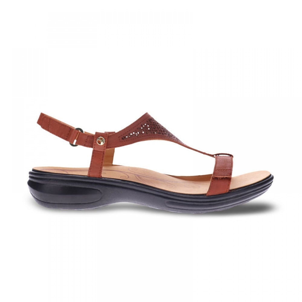 Revere Santa Fe Back Back Strap Sandals - Women's - Cognac - Side