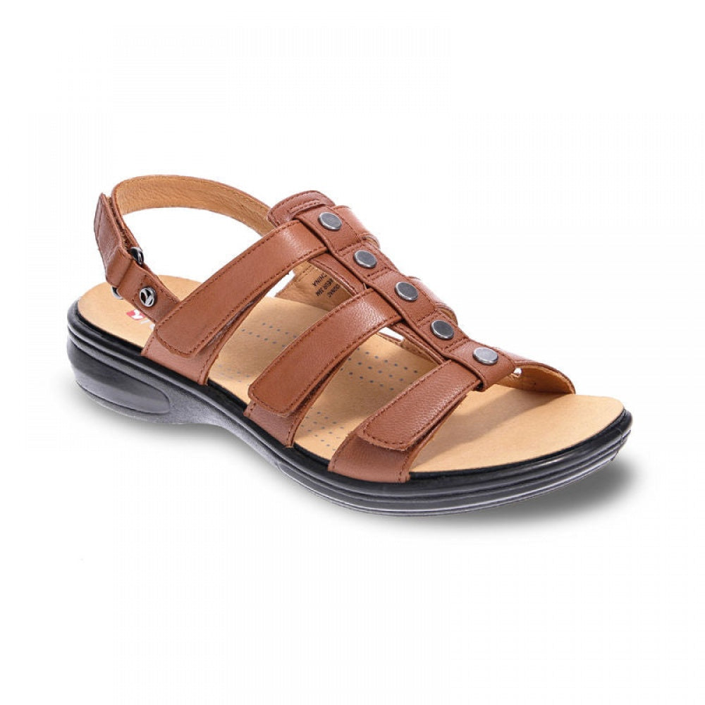 Revere Toledo Backstrap Leather Sandals - on Sale - Women's - Cognac - Angle