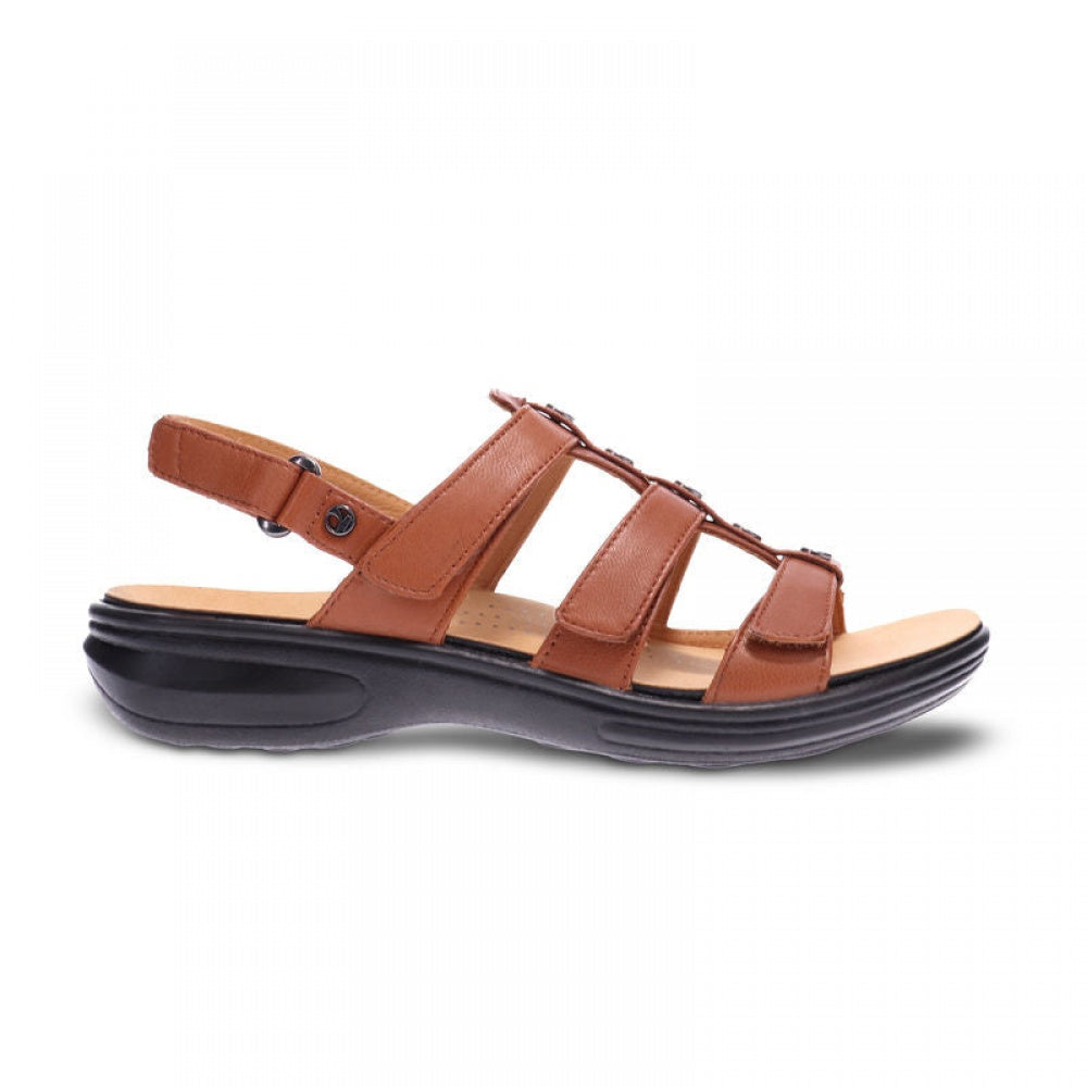 Revere Toledo Backstrap Leather Sandals - on Sale - Women's - Cognac - Side
