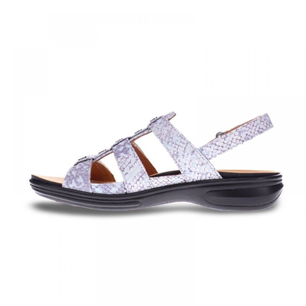 Revere Toledo Backstrap Leather Sandals - on Sale - Women's - Teal Snake - Side 2