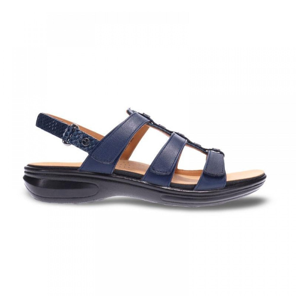 Revere Toledo - Women's Backstrap Sandal - Navy Snake/Blue
