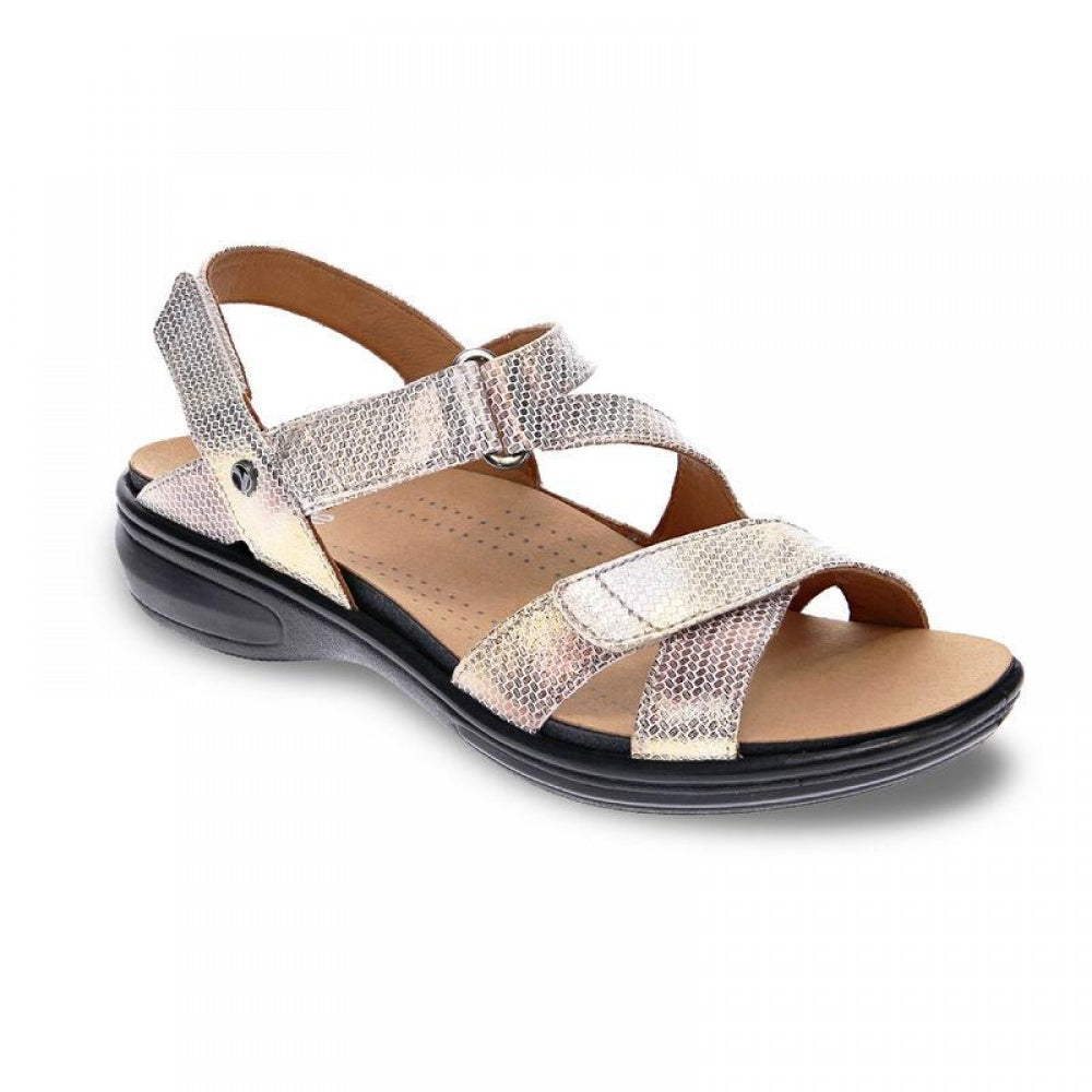 Revere Zanzibar Back Strap Sandal - Women's - Metallic Interest - Angle