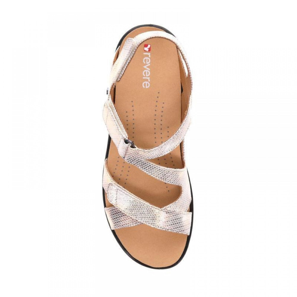 Revere Zanzibar Back Strap Sandal - Women's - Metallic Interest - Overhead