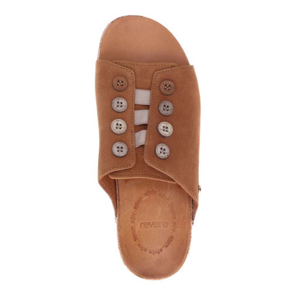 Revere Antalya Cushioned Arch Support Removable Footbed Women's Slide - Caramel - Product View - 4