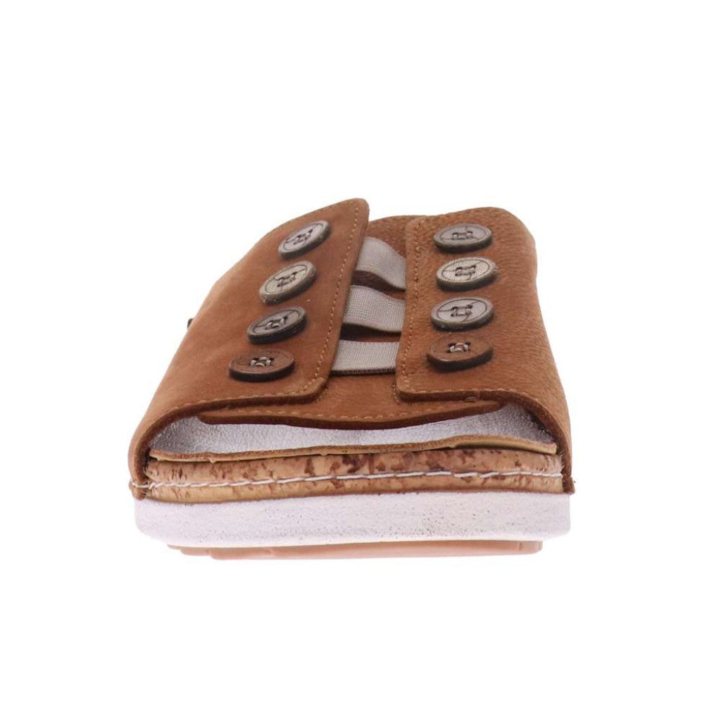 Revere Antalya Cushioned Arch Support Removable Footbed Women's Slide - Caramel - Product View - 5