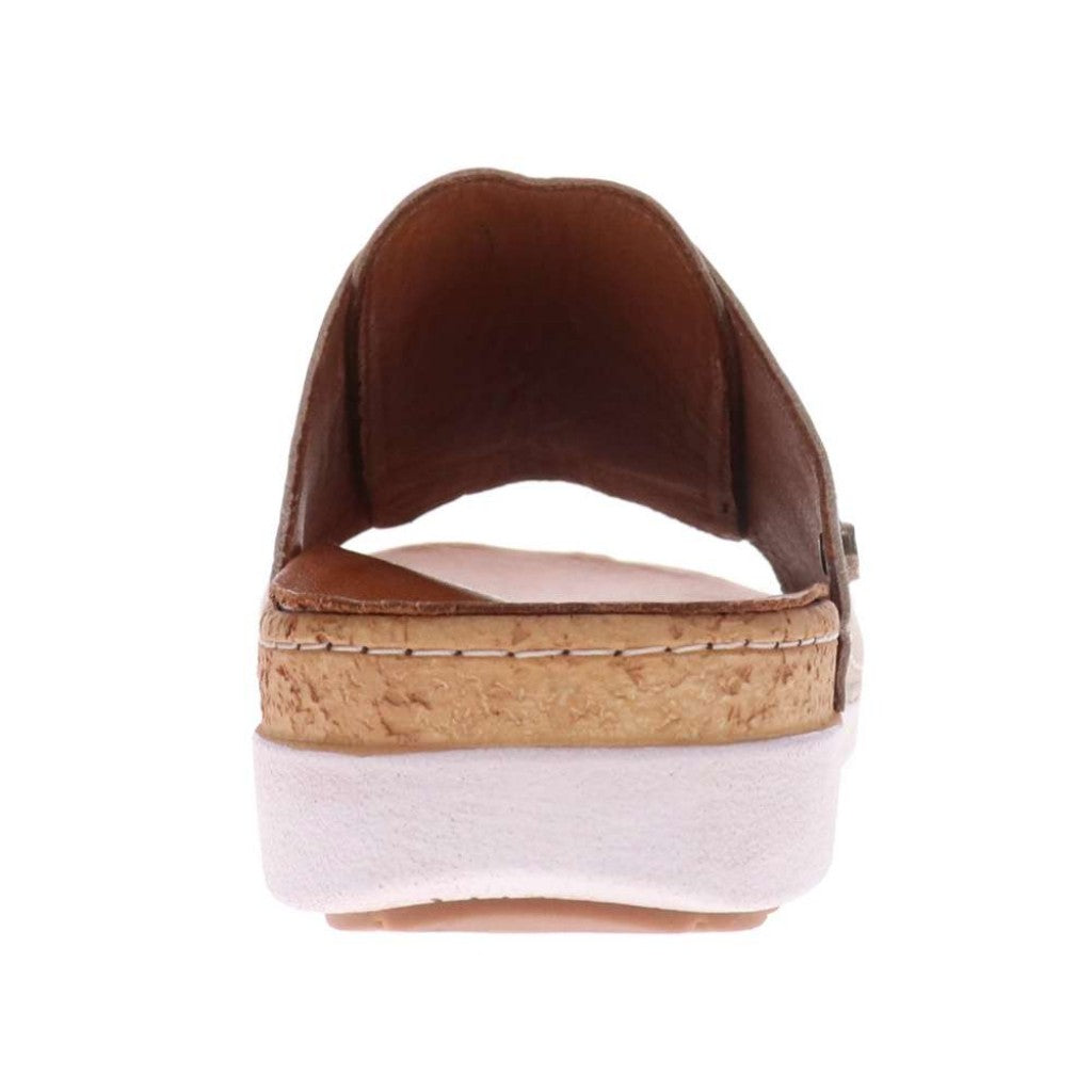 Revere Antalya Cushioned Arch Support Removable Footbed Women's Slide - Gold Linen - Product View - 7
