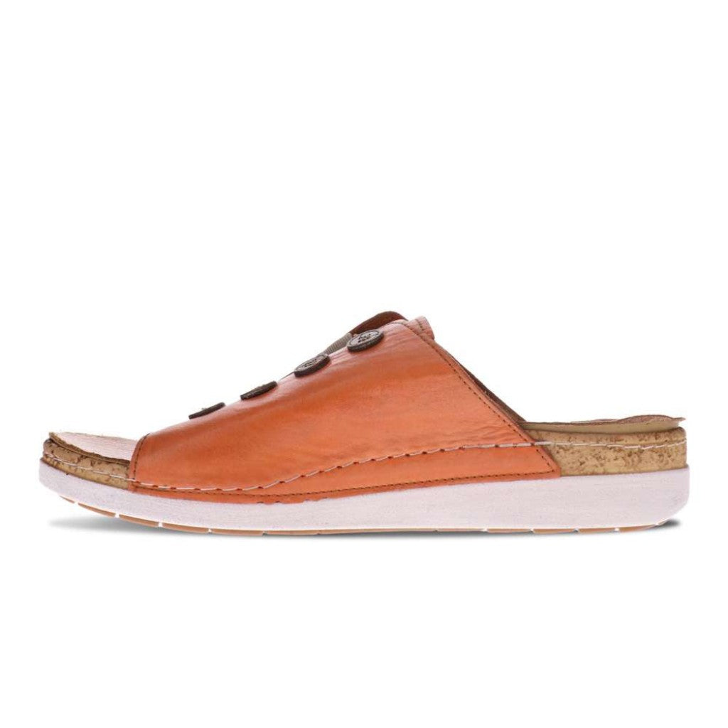 Revere Antalya Cushioned Arch Support Removable Footbed Women's Slide - Mango - Product View - 3