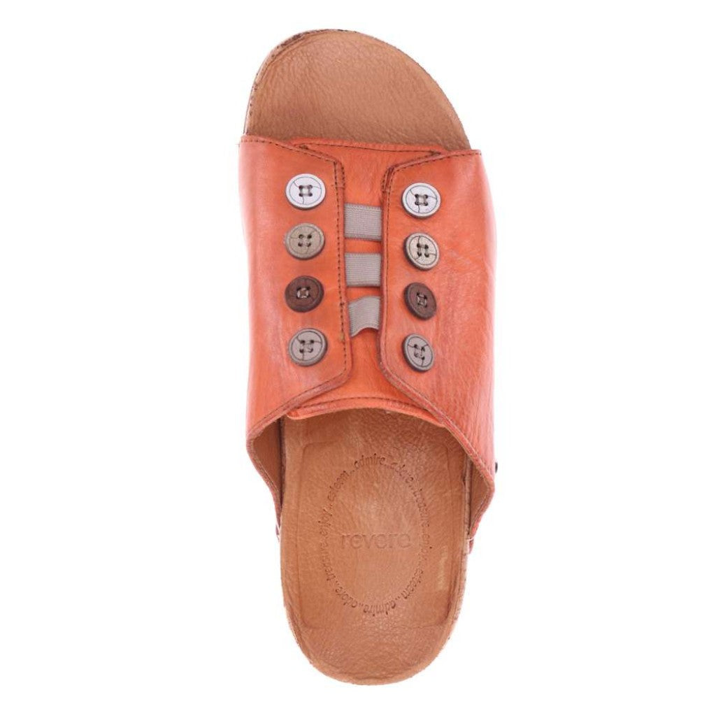 Revere Antalya Cushioned Arch Support Removable Footbed Women's Slide - Mango - Product View - 4