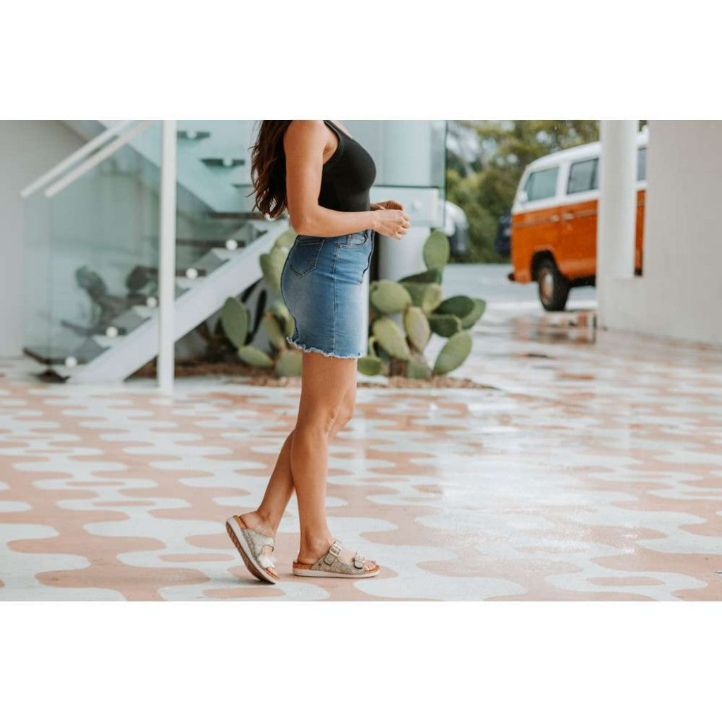 Revere Brighton Slide Sandal - Khaki Diamond - Product View - 6