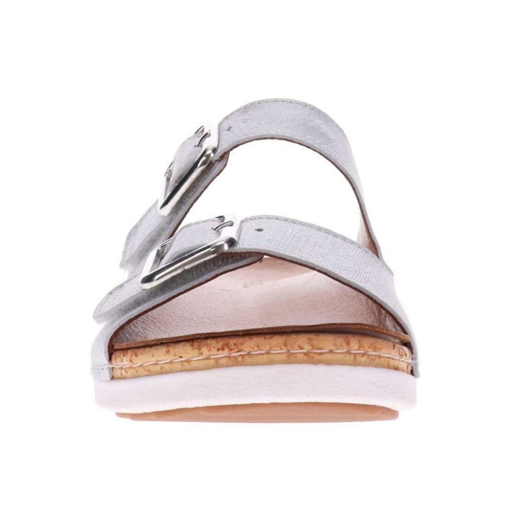 Revere Brighton Slide Sandal - White Linen - Product View - 5
