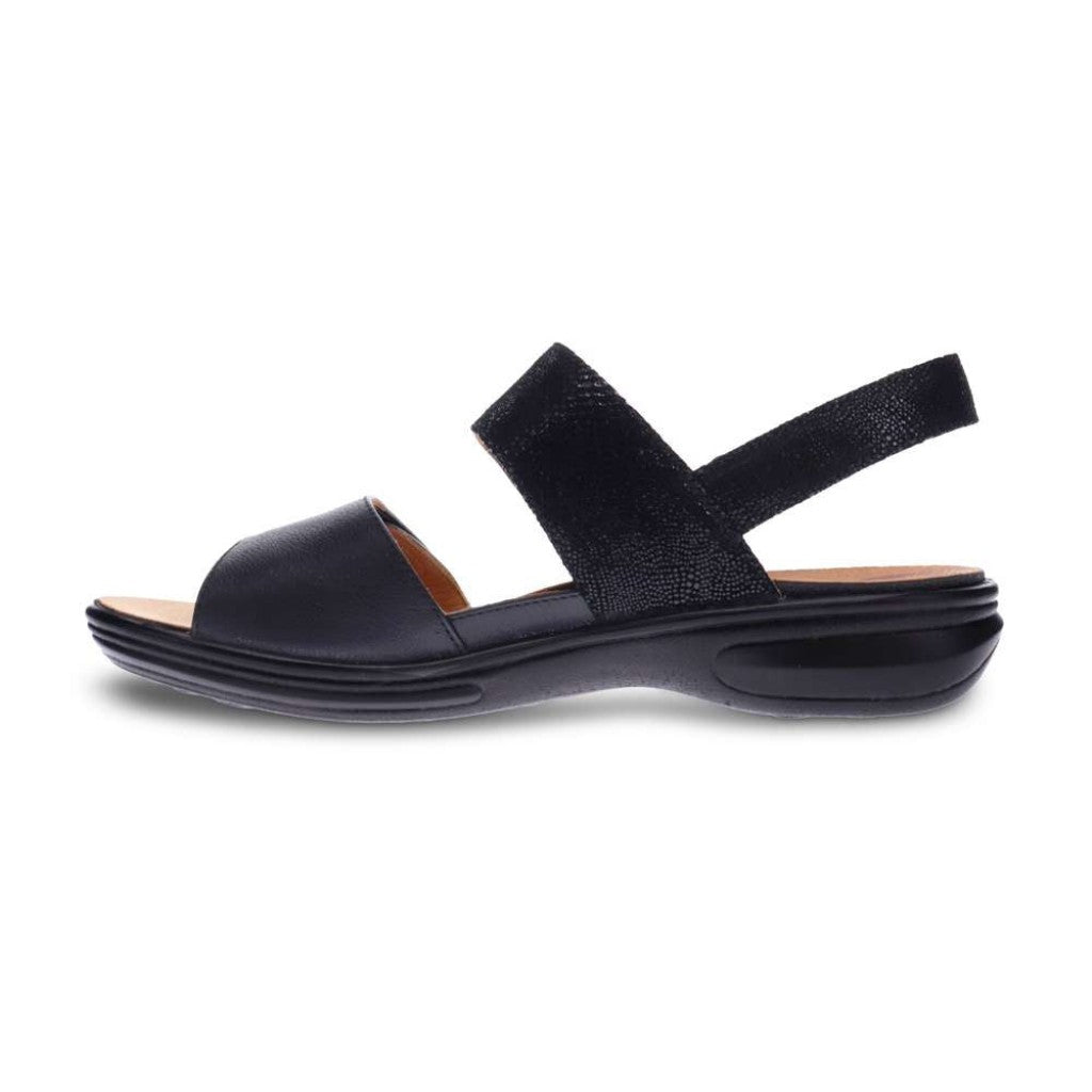 Revere Como Adjustable Slingback Women's Sandal - Black Lizard - Product View - 3
