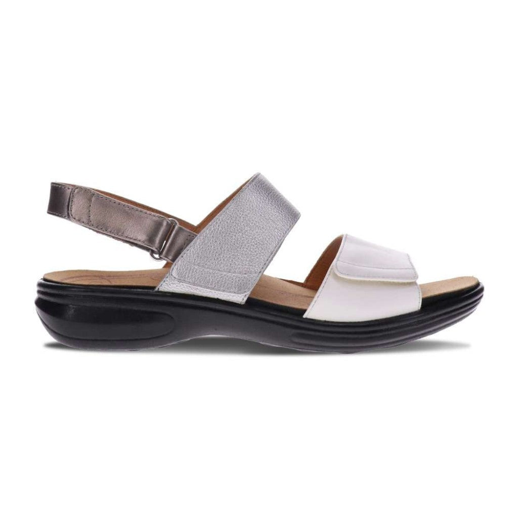 Revere Como Adjustable Slingback Women's Sandal - Silver Fusion - Product View - 2