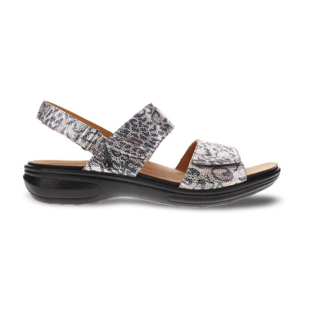 Revere Como Adjustable Slingback Women's Sandal - Silver Safari - Product View - 2
