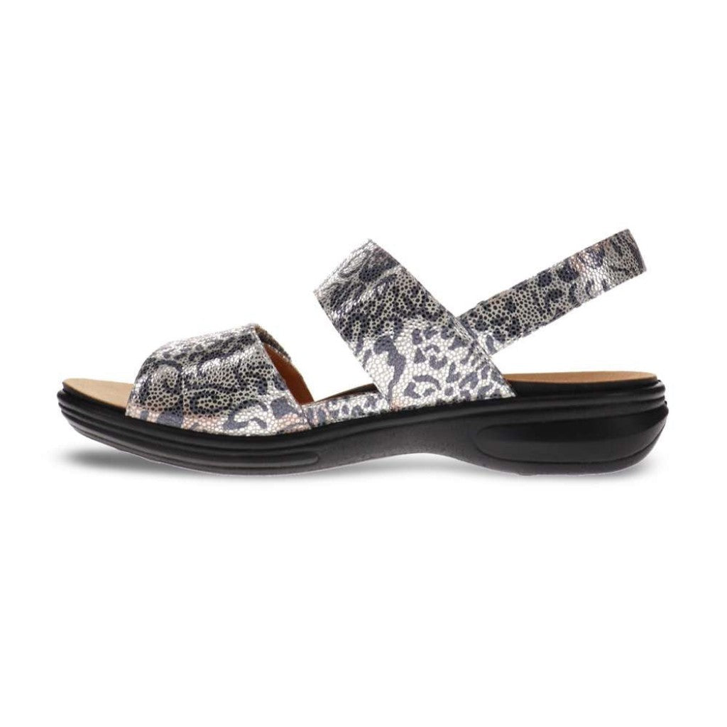 Revere Como Adjustable Slingback Women's Sandal - Silver Safari - Product View - 3
