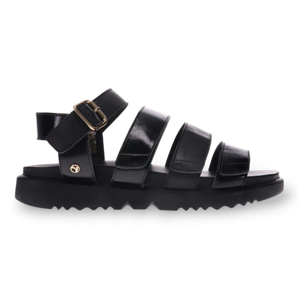 Revere Costa Rica Comfort Support Women's Sandal - Black Sheen - Product View - 2