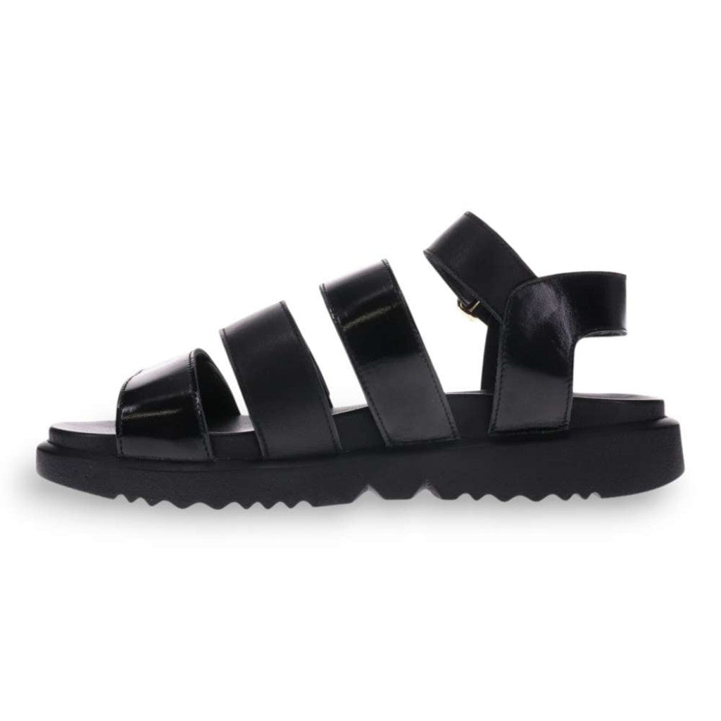 Revere Costa Rica Comfort Support Women's Sandal - Black Sheen - Product View - 3