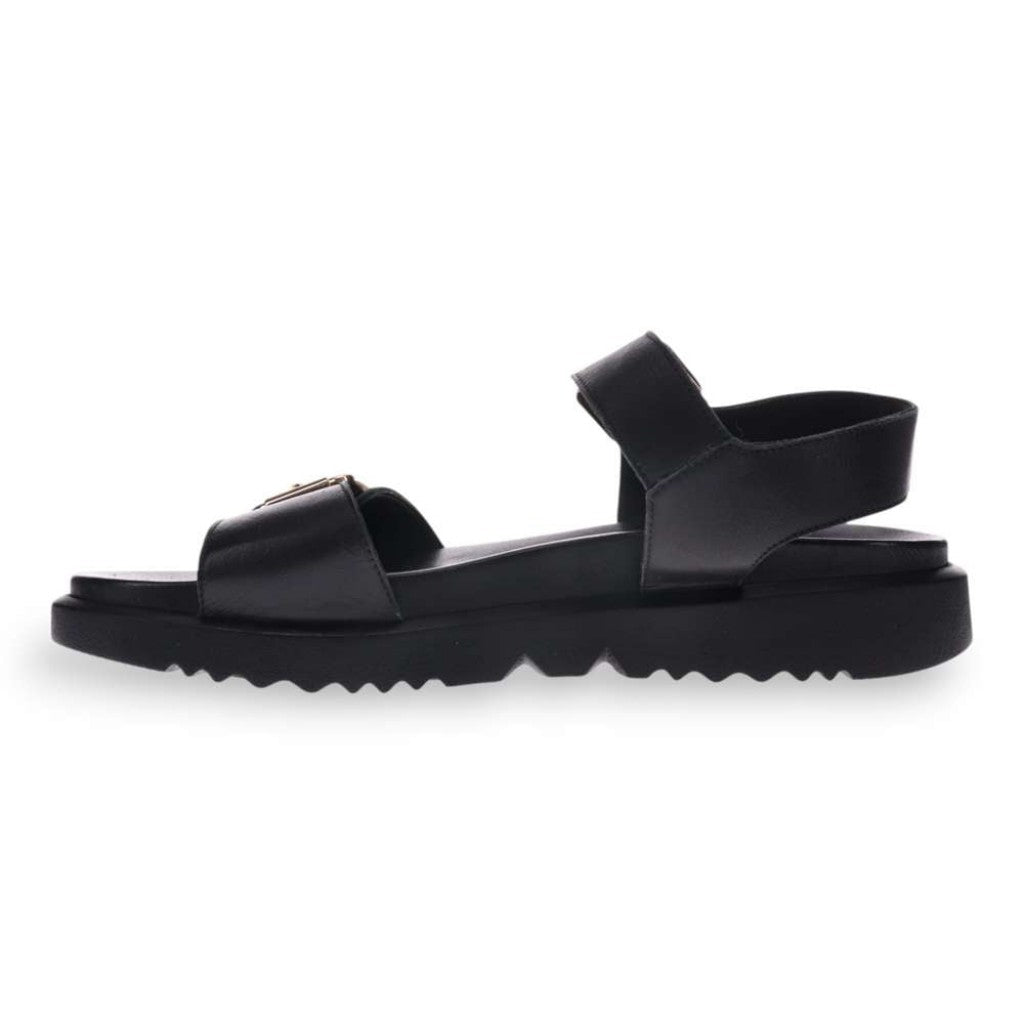 Revere Cyprus Adjustable Two-Strap Personalized Comfort Women's Sandal - Black - Product View - 3