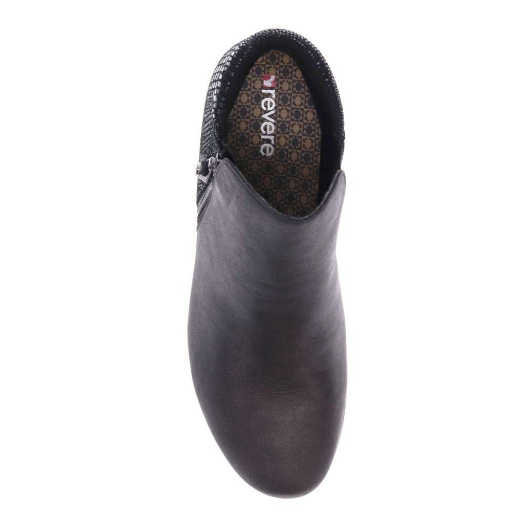 Revere Damascus Wedged Women's Boot - Onyx Black Lizard - Product View - 4