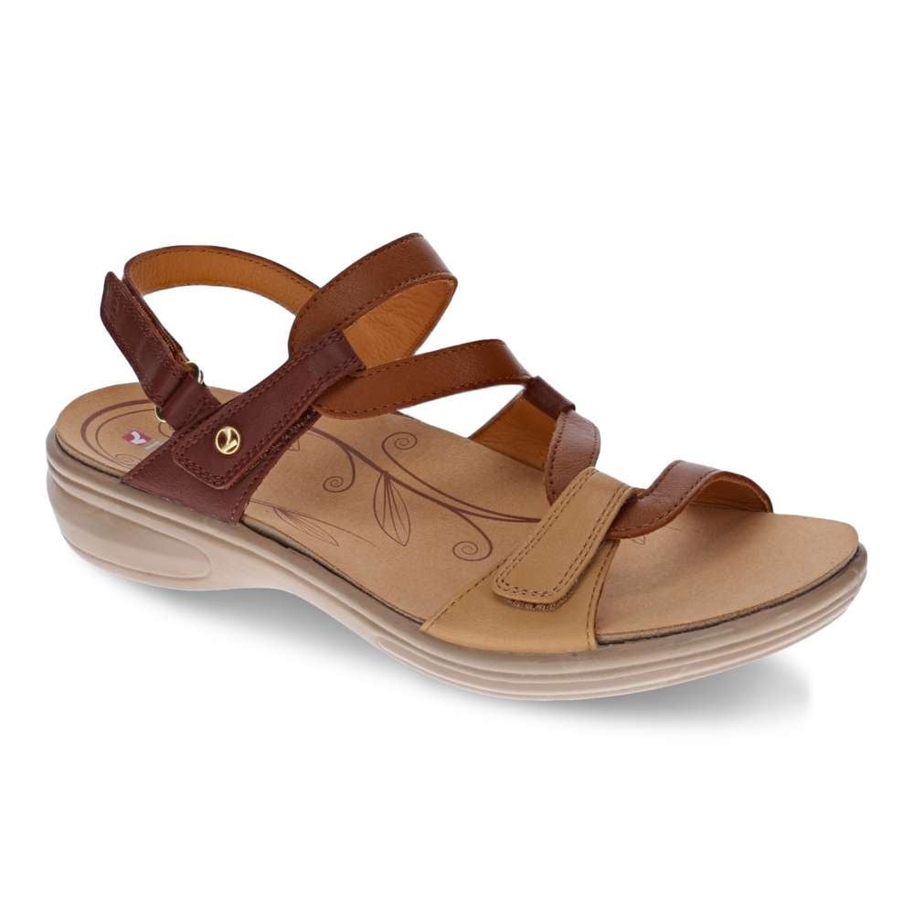 Revere Emerald Adjustable Arch-Support Women's Sandal - Tan Multi - Product View - 1