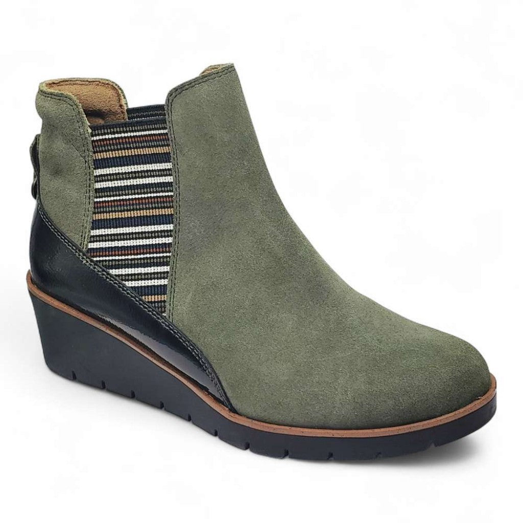 Revere Galway Wedged Supportive Removable Footbed Women's Boot - Moss Suede - Product View - 1