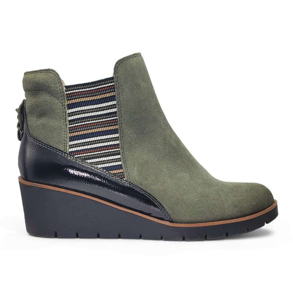 Revere Galway Wedged Supportive Removable Footbed Women's Boot - Moss Suede - Product View - 2