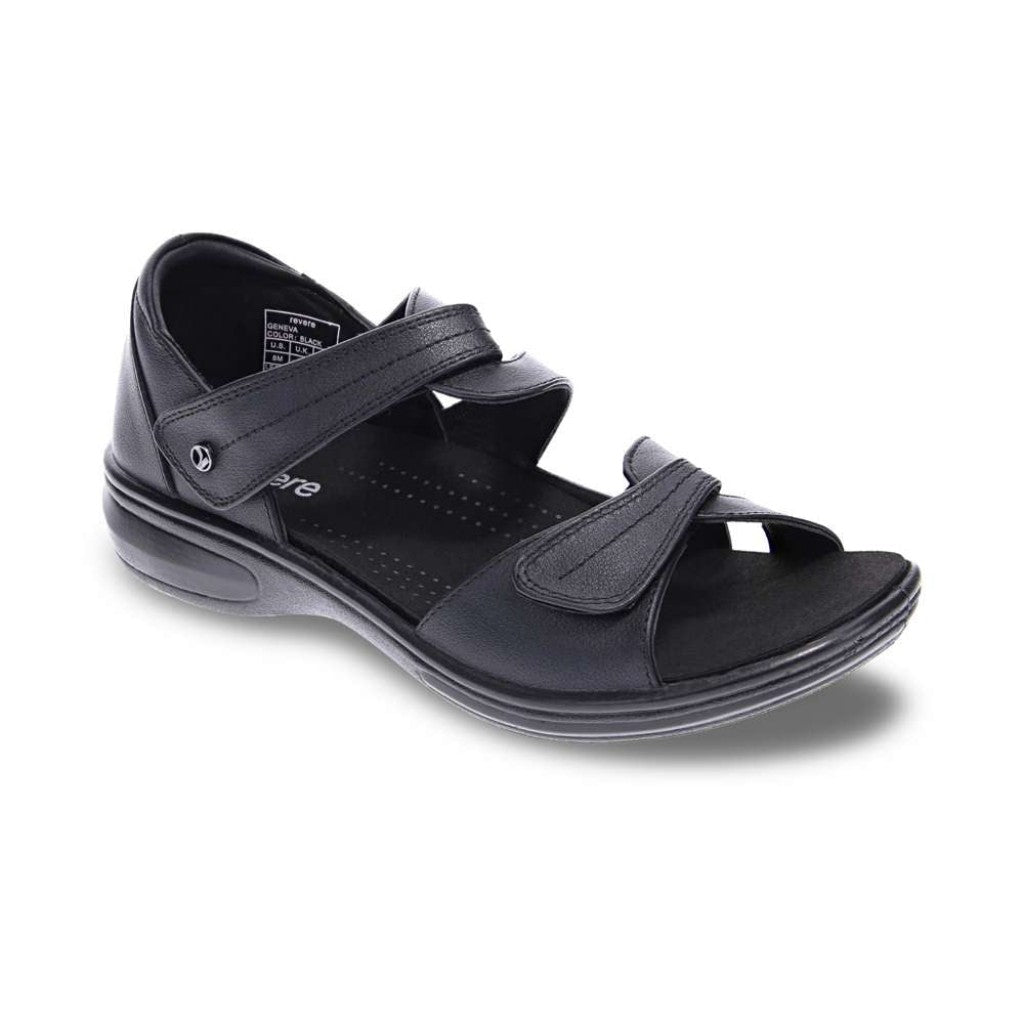 Revere Geneva Supportive Removable-Footbed Women's Sandal - Black - Product View - 1