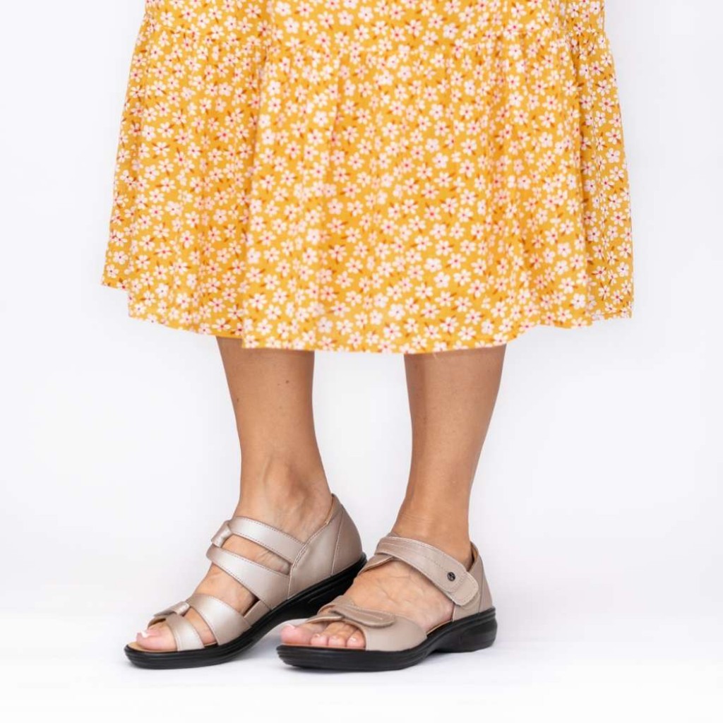 Revere Geneva Supportive Removable-Footbed Women's Sandal - Champagne - Product View - 6