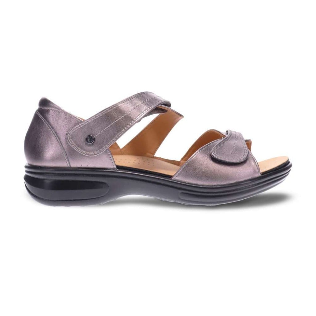 Revere Geneva Supportive Removable-Footbed Women's Sandal - Gunmetal - Product View - 2