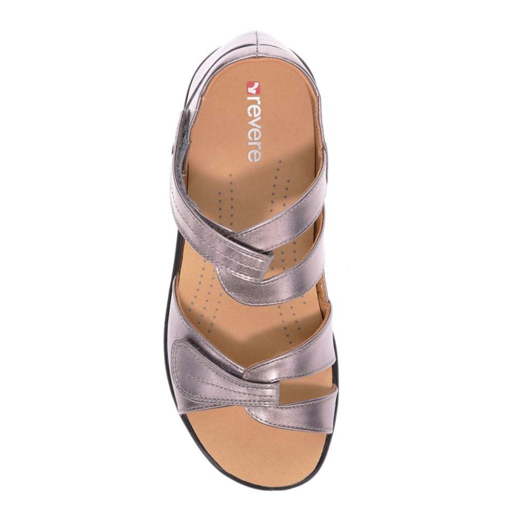 Revere Geneva Supportive Removable-Footbed Women's Sandal - Gunmetal - Product View - 4