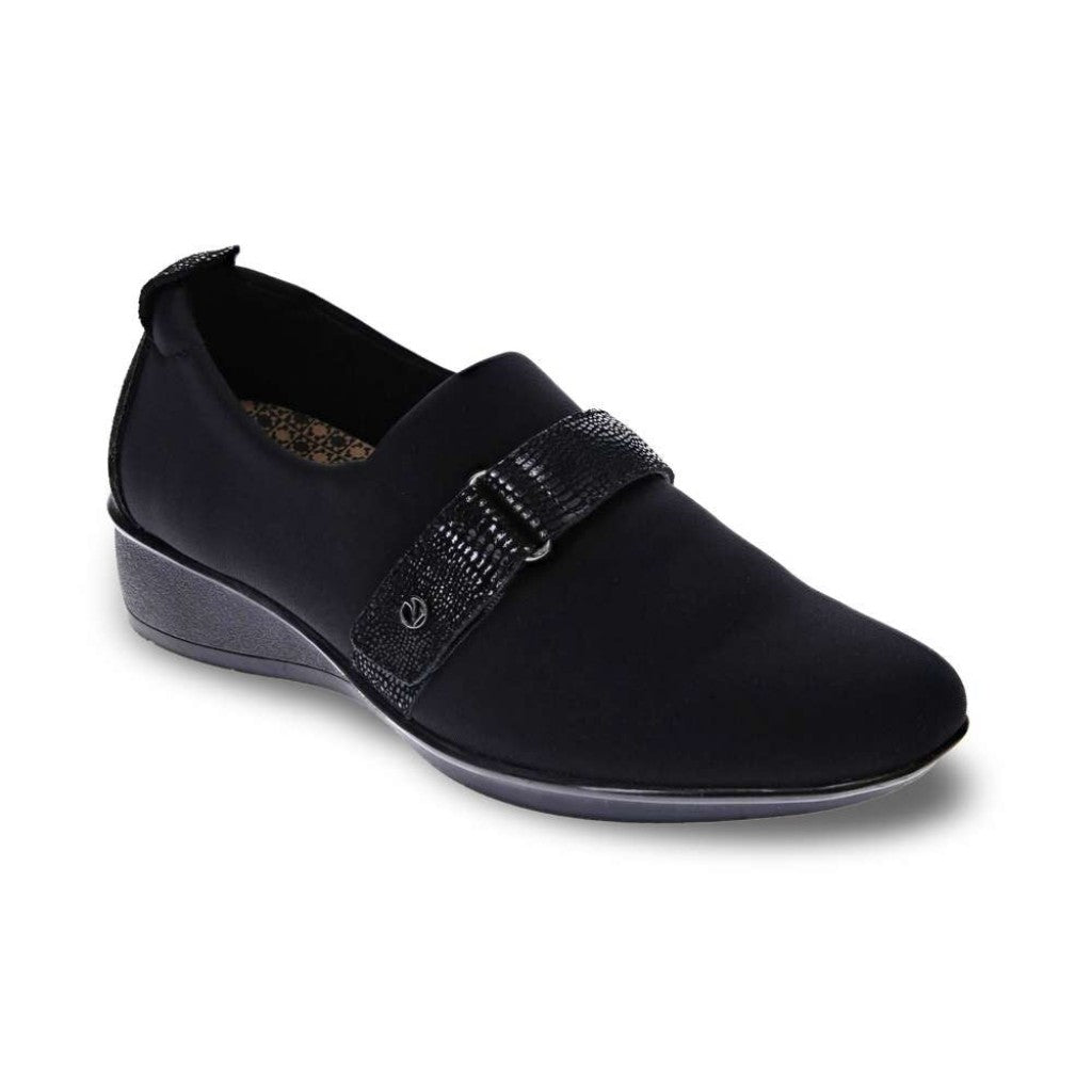 Revere Genoa Stretch Supportive Comfort Women's Loafer - Black Black Lizard - Product View - 1