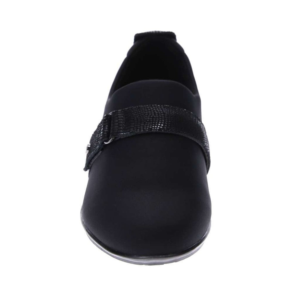 Revere Genoa Stretch Supportive Comfort Women's Loafer - Black Black Lizard - Product View - 5