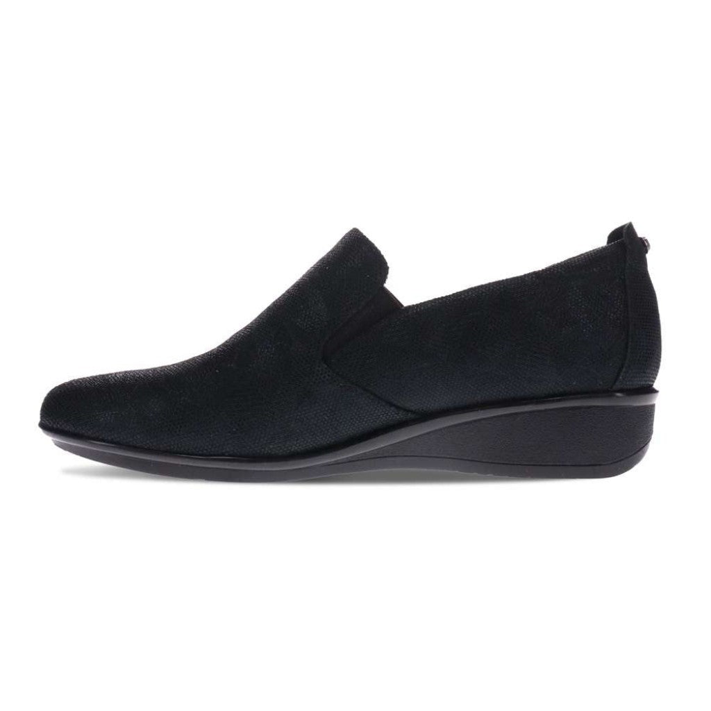 Revere Jamaica Wedged Slip-On Women's Shoe - Black Angle - Product View - 3