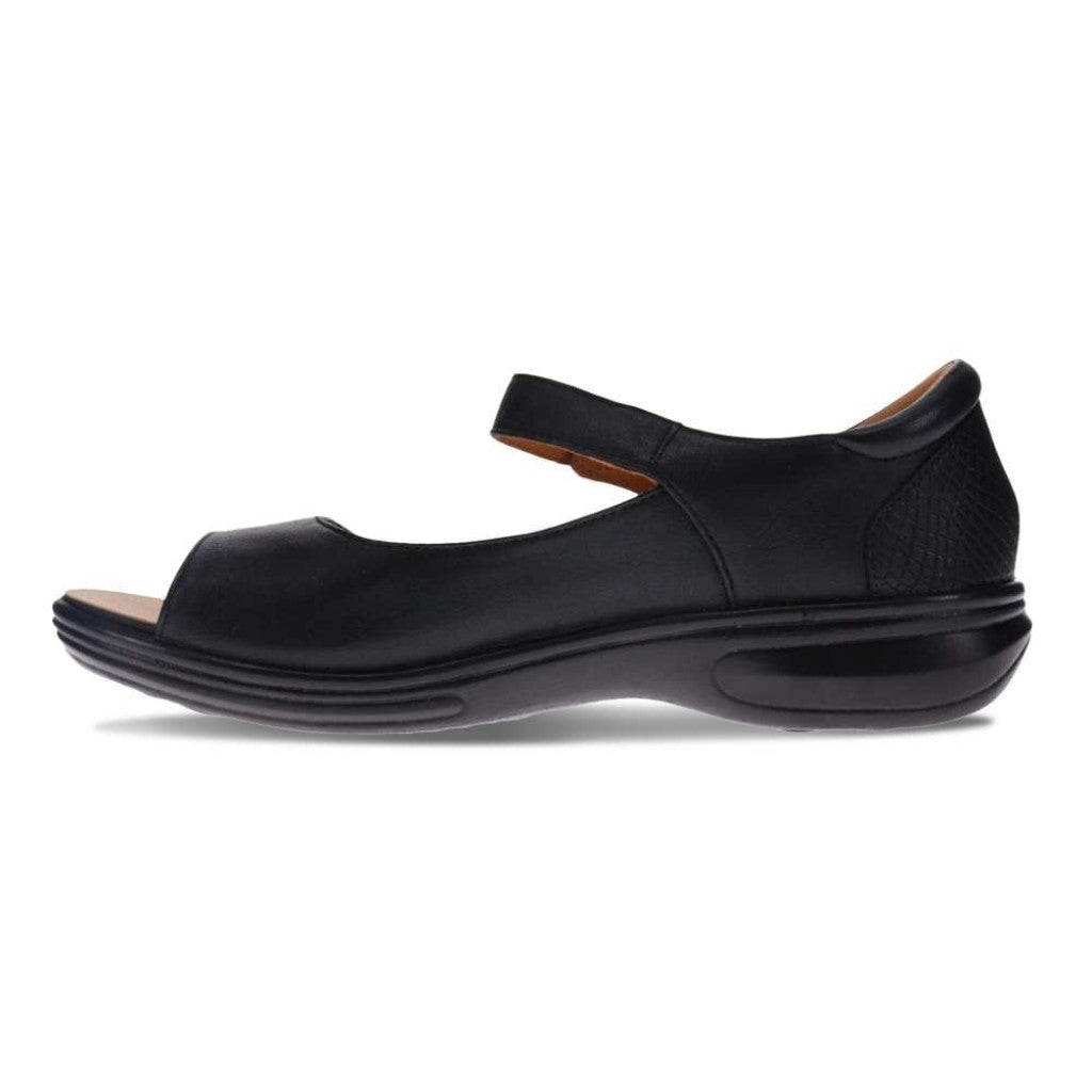 Revere Lagos Supportive Leather Sandal Women Sandal - Black French - Product View - 3