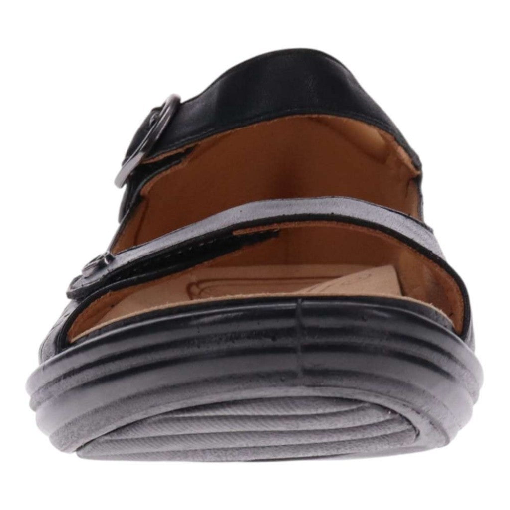 Revere Lagos Supportive Leather Sandal Women Sandal - Black French - Product View - 5