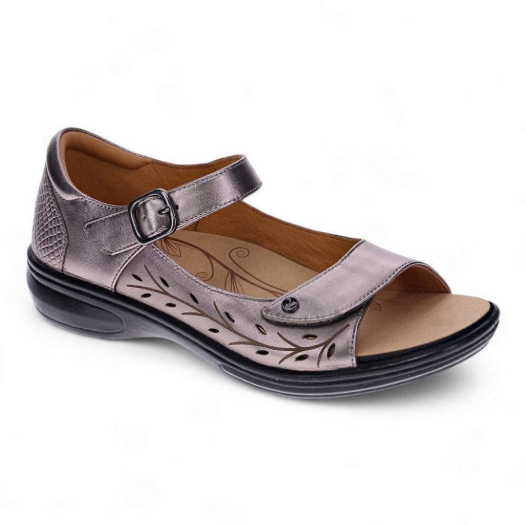 Revere Lagos Supportive Leather Sandal Women Sandal - Gunmetal - Product View - 1