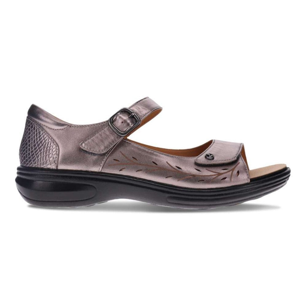 Revere Lagos Supportive Leather Sandal Women Sandal - Gunmetal - Product View - 2