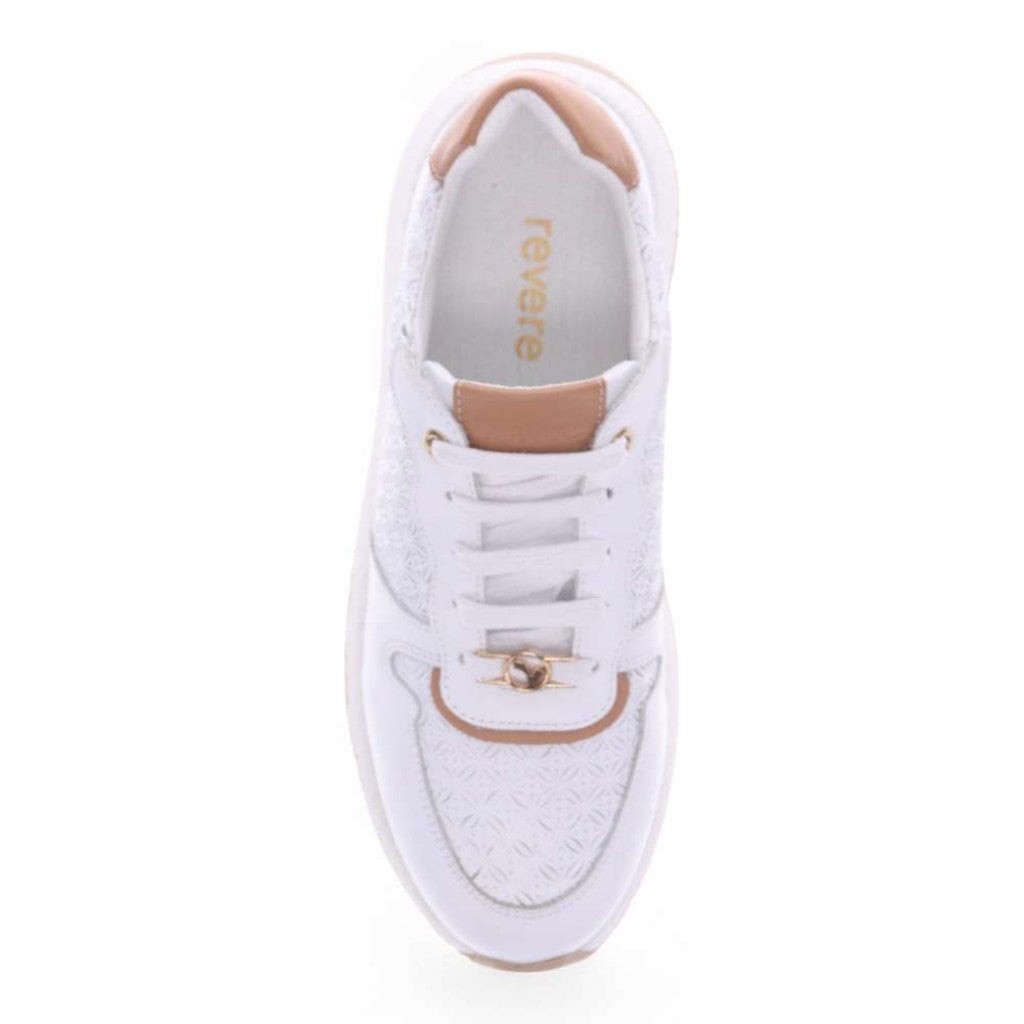 Revere Los Angeles Casual Women's Sneaker - White Tan - Product View - 4
