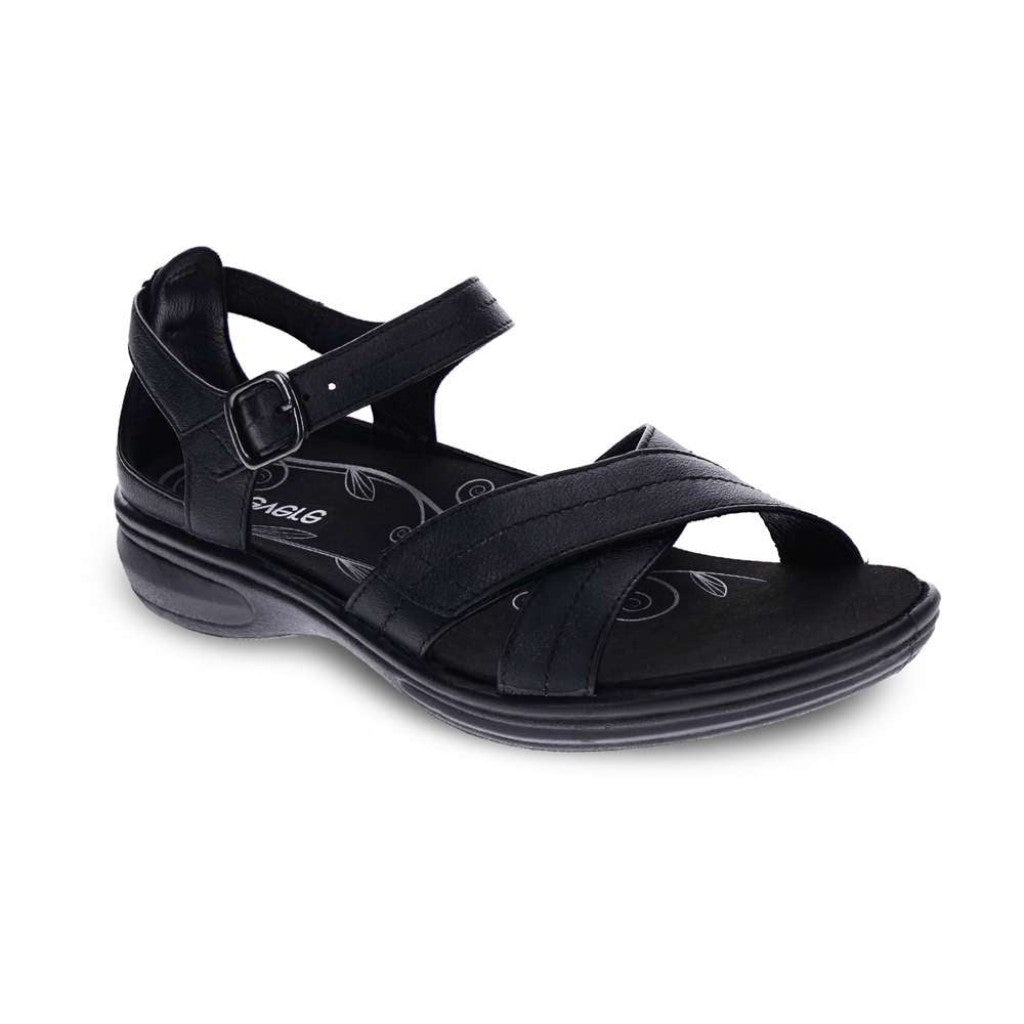 Revere Lucea Cushioned Support Women's Sandal - Black French - Product View - 1
