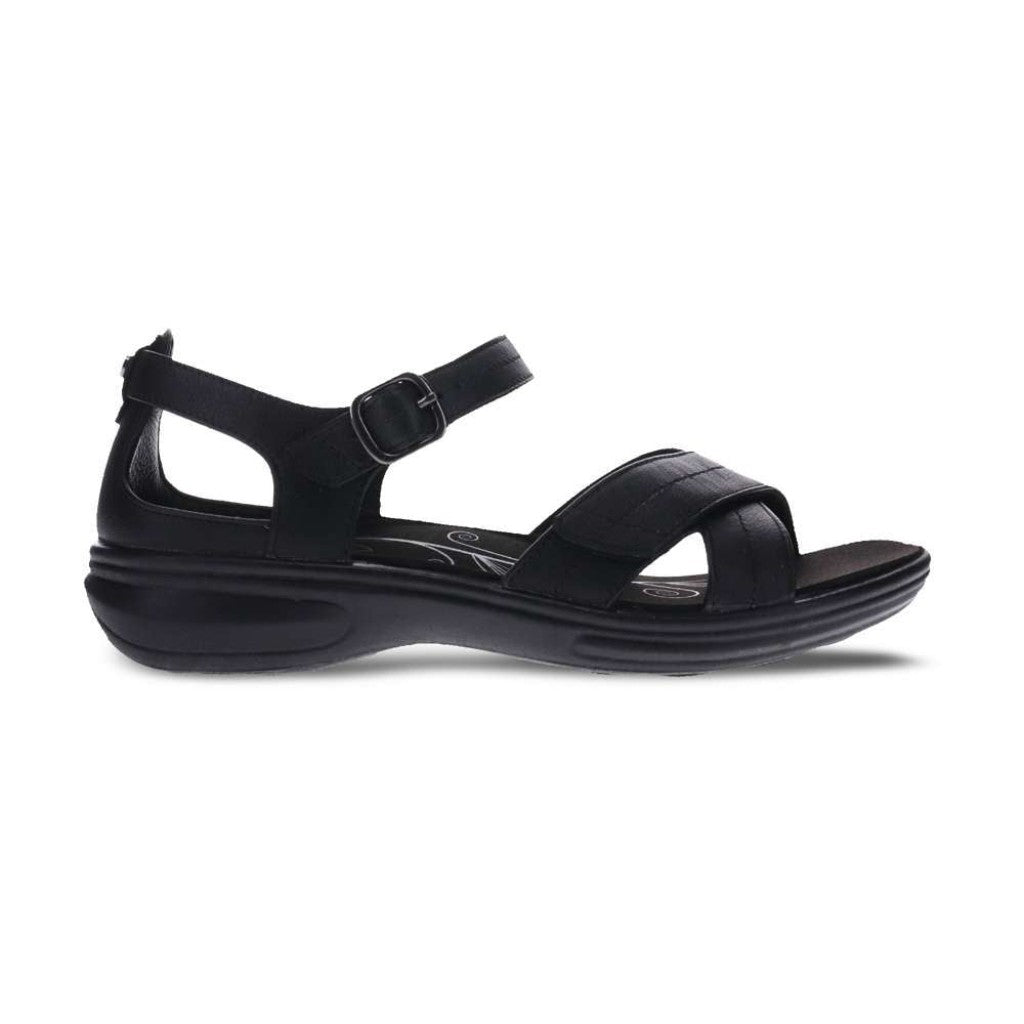 Revere Lucea Cushioned Support Women's Sandal - Black French - Product View - 2
