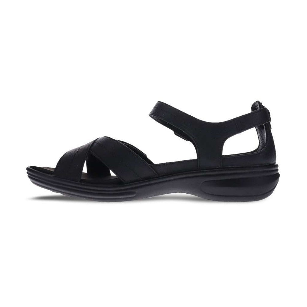 Revere Lucea Cushioned Support Women's Sandal - Black French - Product View - 3