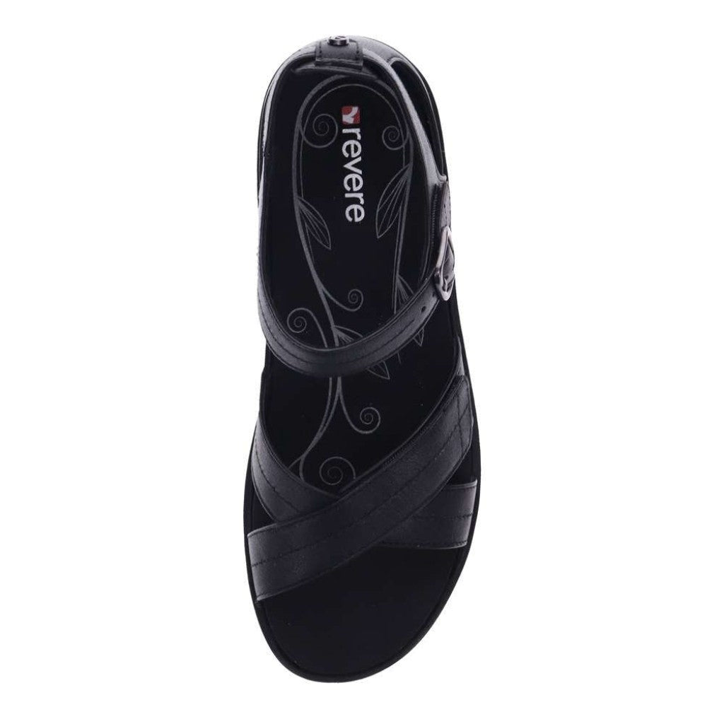 Revere Lucea Cushioned Support Women's Sandal - Black French - Product View - 4