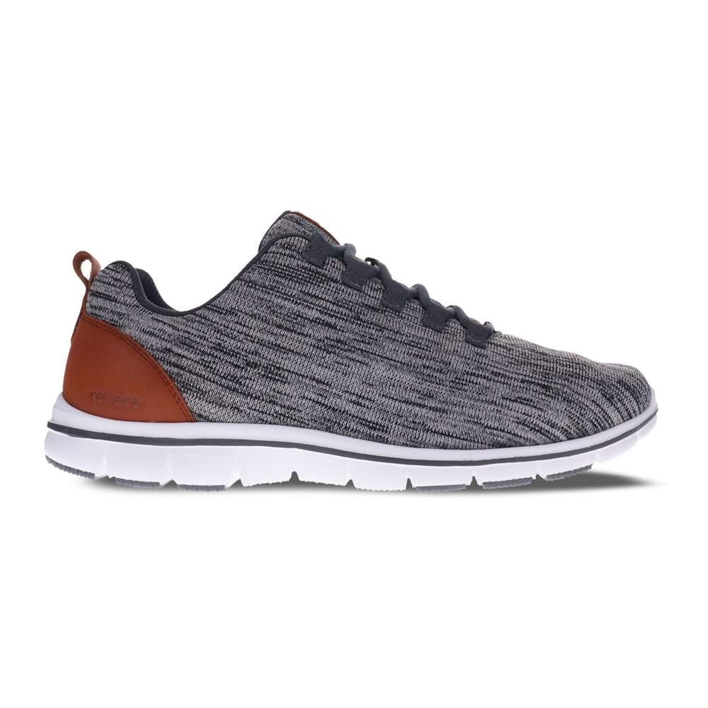 Revere Men's Hudson Lace-Up Sneaker Casual Sneaker - Grey Marle - Product View - 2